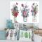 Designart - Bouquets of Wildflowers In Transparent Vases I - Farmhouse Canvas Wall Art Print